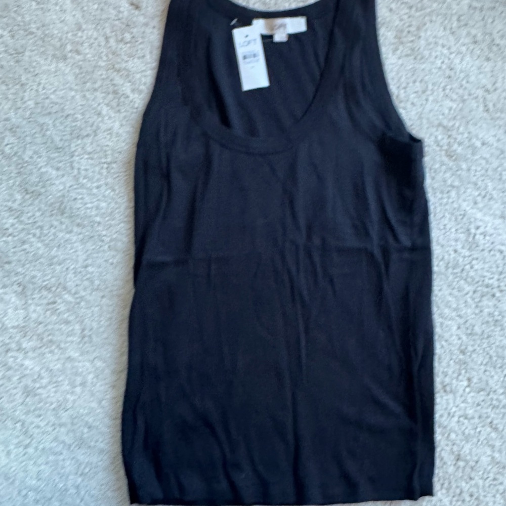 Loft Cotton Tank - Black Sz M, NEW